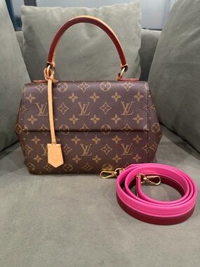LOUIS VUITTON Cluny BB Bordeaux Fuchsia/Pink Monogram Shoulder Bag